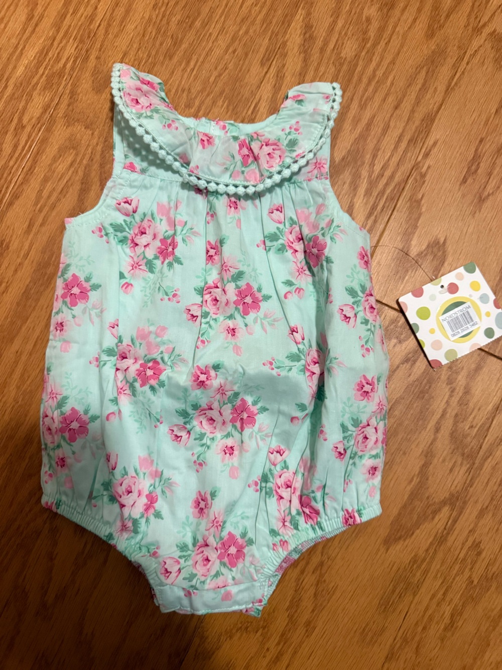 NWT Little Me Mint Green Floral Onesie - 3m